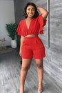 Trendiges Sommer-Zweiteiler Set mit Falten-Design – Marlene