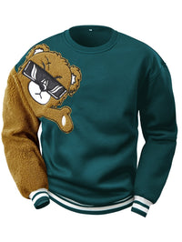 Men's Sweatshirt with Embroidered Cartoon Bear - Jasper
