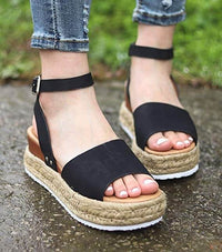 Women's Platform Espadrille Sandals with Wedge Heel & Straps – Livia