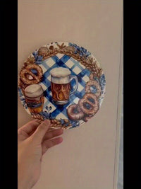 4 pieces round wooden placemats with Oktoberfest motifs – BreznPlatzSet Oktoberfest 2025