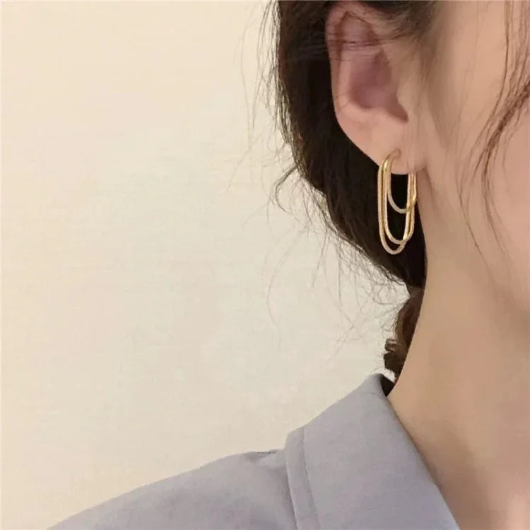 Three-layer Chain Earrings – Aurelia