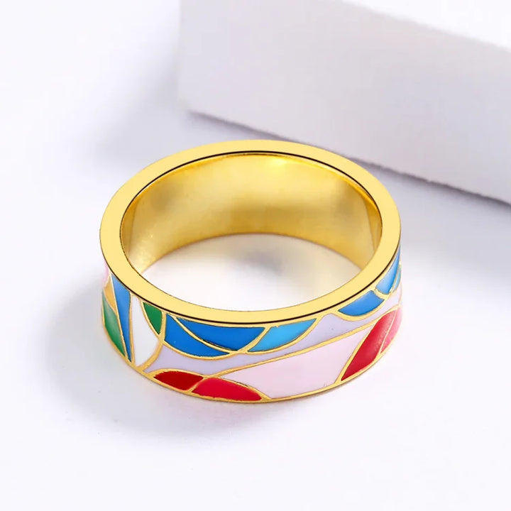 Klassisk emalje zirkonia ring – Nadia