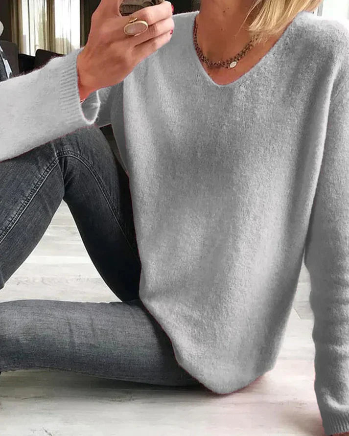 Casual Einfarbiger Damenpullover - Sophie