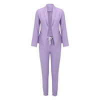 Casual two-piece set with tie belt – Liora