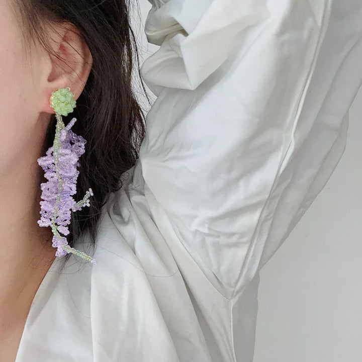 Wisteria kvast-øreringe med skovtema – Aurelia