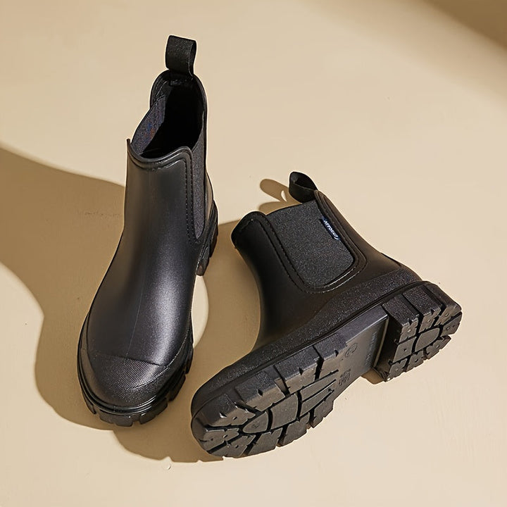 Botas de lluvia para mujer, media caña, impermeables con suela antideslizante – Selora