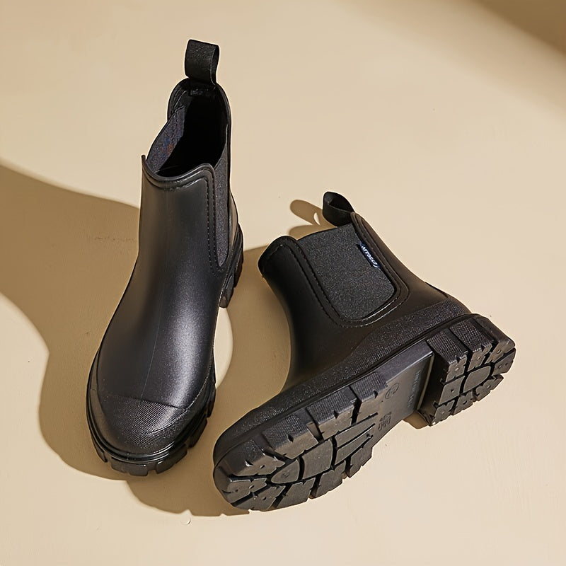 Botas de lluvia para mujer, media caña, impermeables con suela antideslizante – Selora