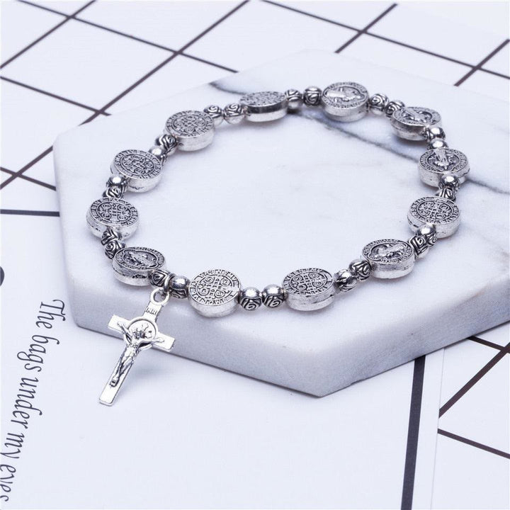 Gold and Silver Colored Christian Cross Bracelet – Solana