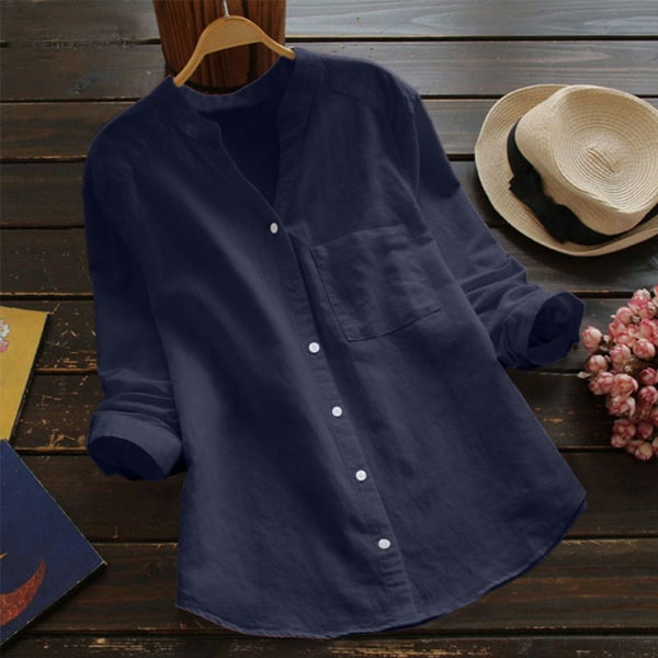Women's Linen Shirt with Long Sleeves – Isla