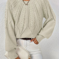 Women's knitted sweater with lantern sleeves – Sanna