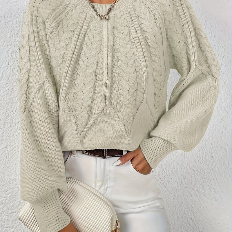 Women's knitted sweater with lantern sleeves – Sanna