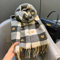 Bufanda de cuadros para mujer de poliéster para otoño e invierno – Aurelie