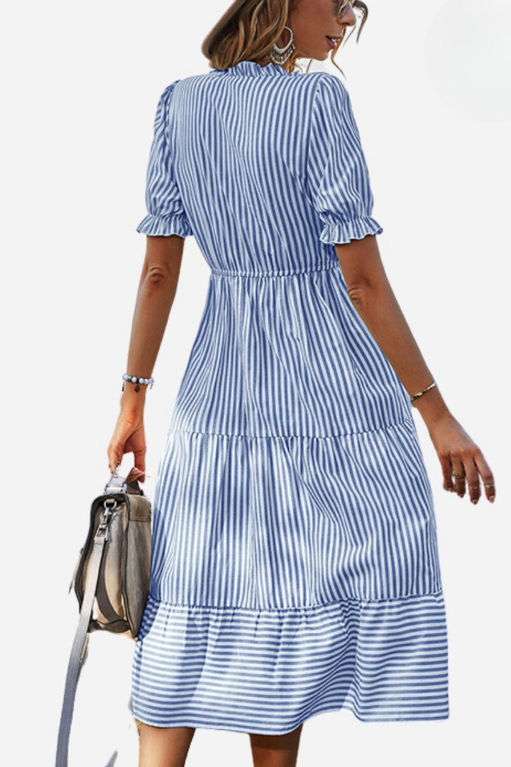 Striped Summer Midi Dress – Amira