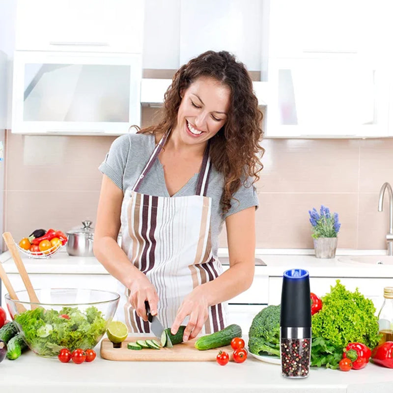 Electric Gravity Induction Pepper Mill with LED Light – Gravina