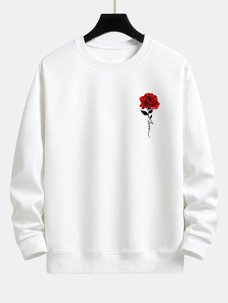 Women's Sweatshirt with Rose Pattern - Amelia