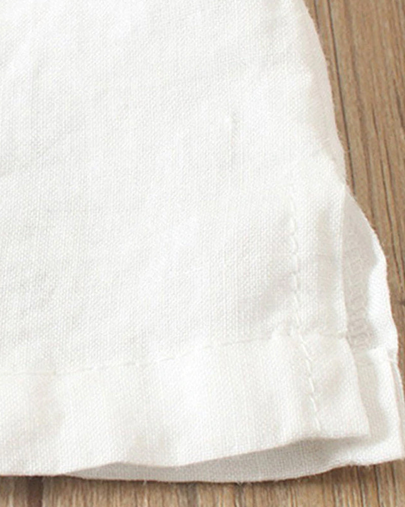 Casual short-sleeve blouse with round neckline – Nora