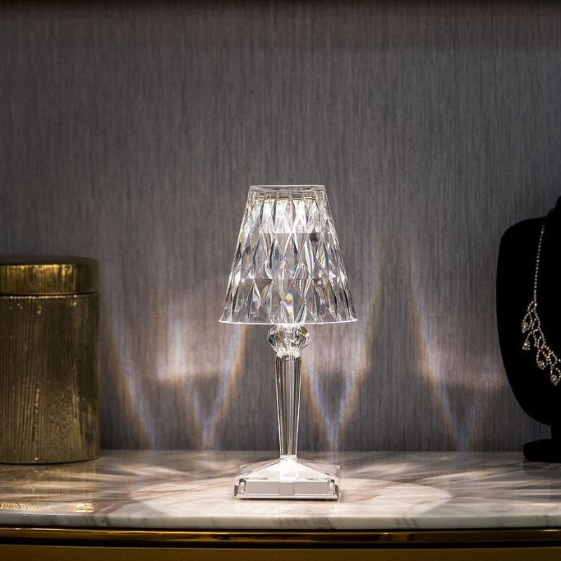 Kristall-Tischlampe mit Touch-Bedienung - LumeCrystal