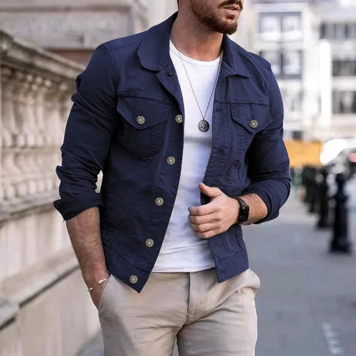 Herre denimjakke med slim-fit passform – Milano