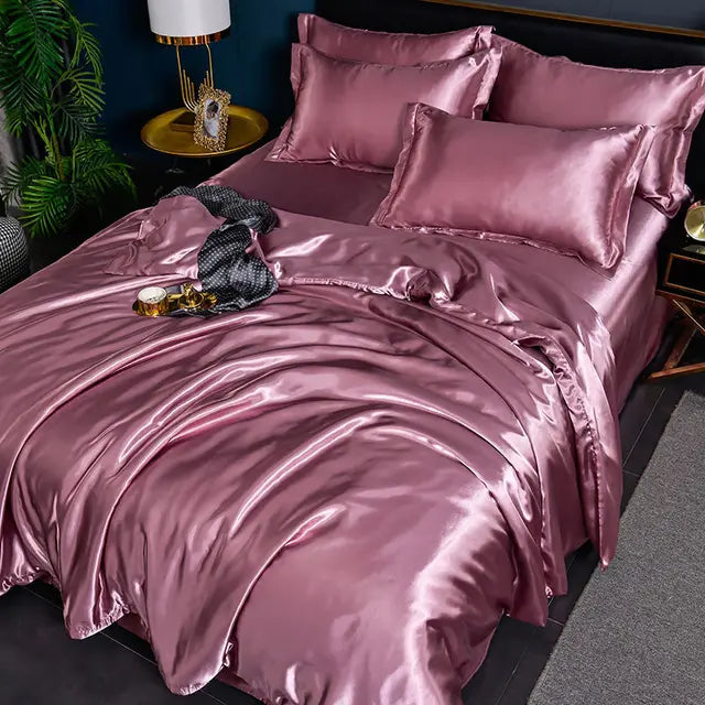 Luxe Uni Satin Duvet Cover - SilkSerenity