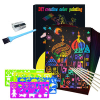 Kratzkartenset mit magischen Regenbogenfarben – ColorBurst