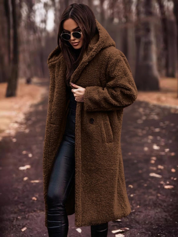 Women's trench coat with belt & double-breasted button placket – Clara
