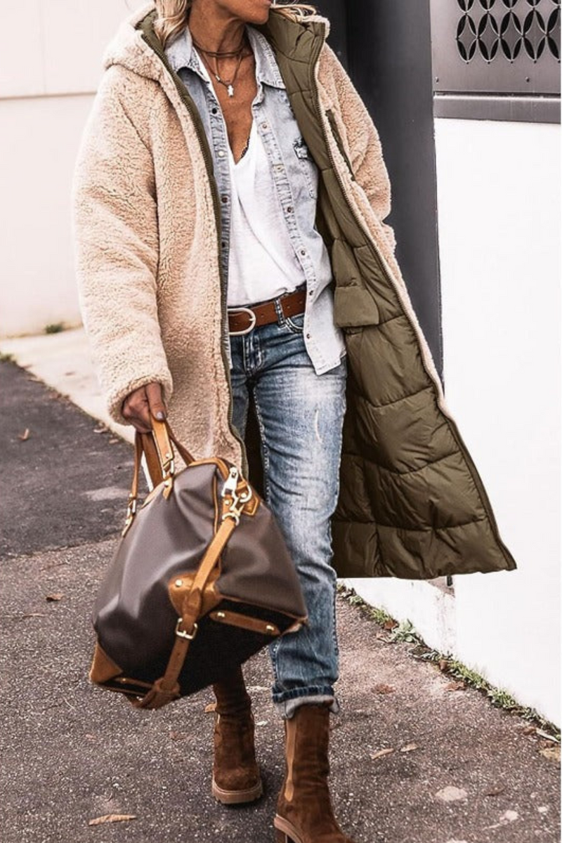 Trendy vendbar dame-vinterjakke – Sofia