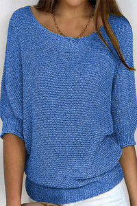 Knitted Sweater for Women with Batwing Sleeves and Loose Fit – Mira