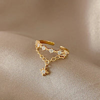 Anillo de cadena con hexagrama dorado – Lyra
