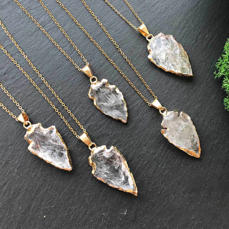 Natural Crystal Carnelian Arrowhead Necklace – Aeliana
