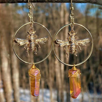 Natural Crystal Moon Star Earrings – Elara
