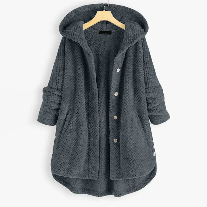 Trendy Cut Fleece Jacket with Hood - FleeceLux