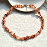 Stylishly Shaped Polished Crystal Necklace - Lina