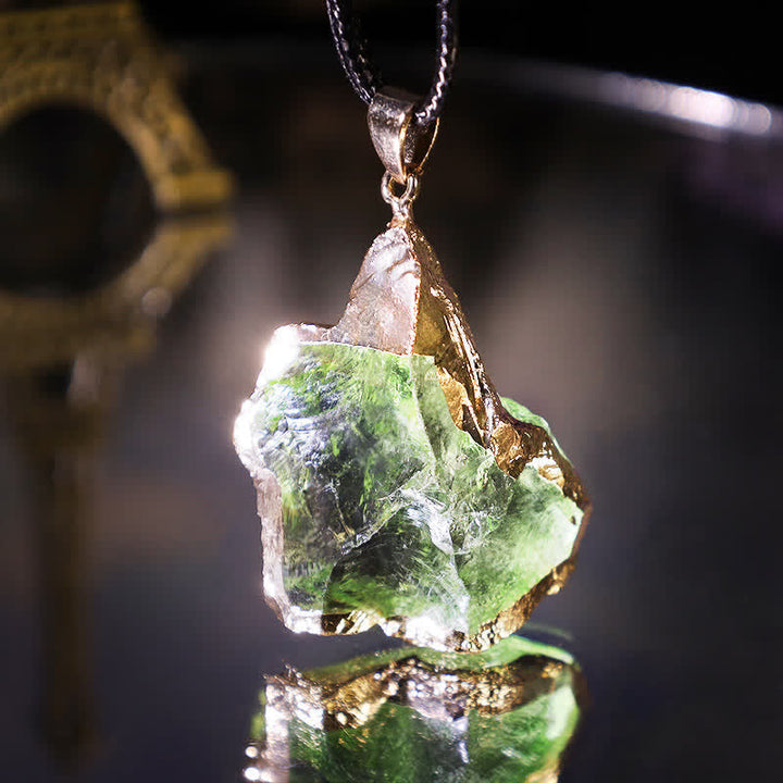 Fine Natural Moldavite Necklace – Lyra
