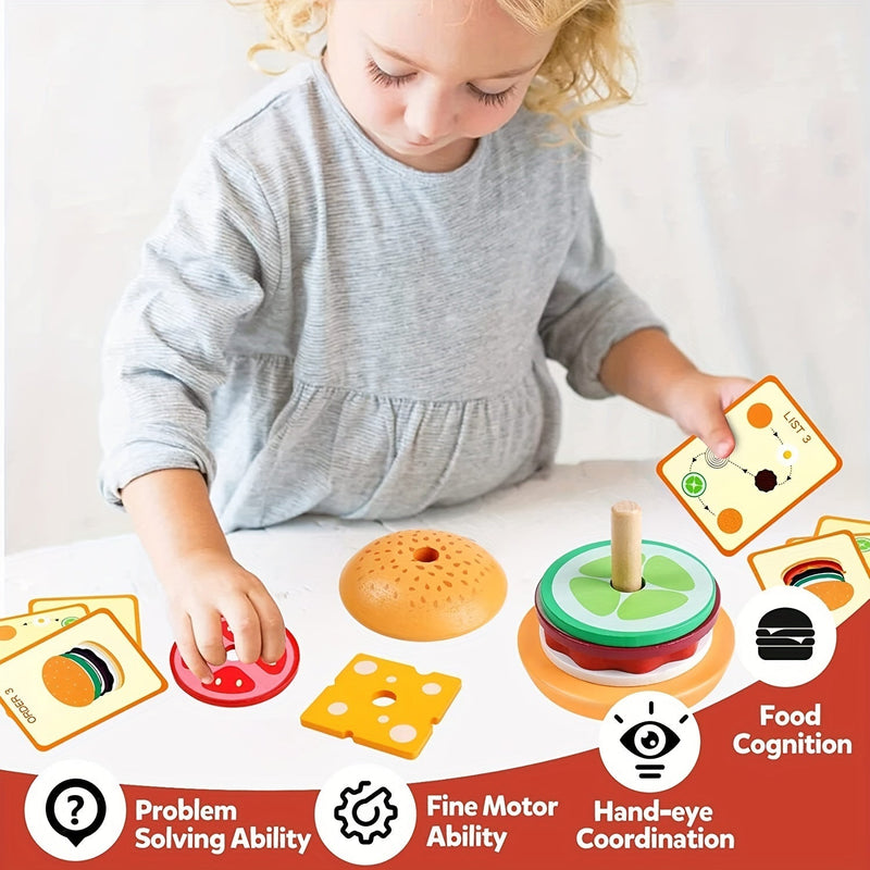 Montessori Stacking Toy - Burger Farmer