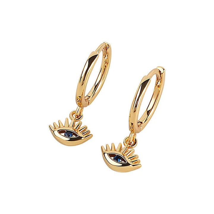 Golden/Silver Earrings with Evil Eye – Noa