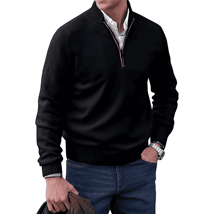 Luxurious Cashmere Men's Sweater with Zipper - Lucas