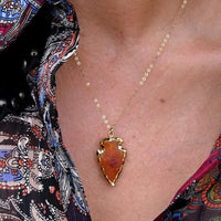 Natural Crystal Carnelian Arrowhead Necklace – Aeliana