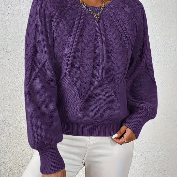 Women's knitted sweater with lantern sleeves – Sanna