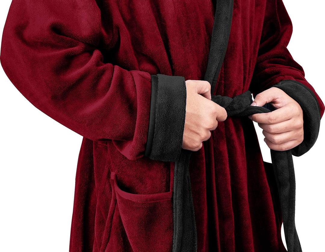 Komfortabel herre fleece badekåbe - Harry