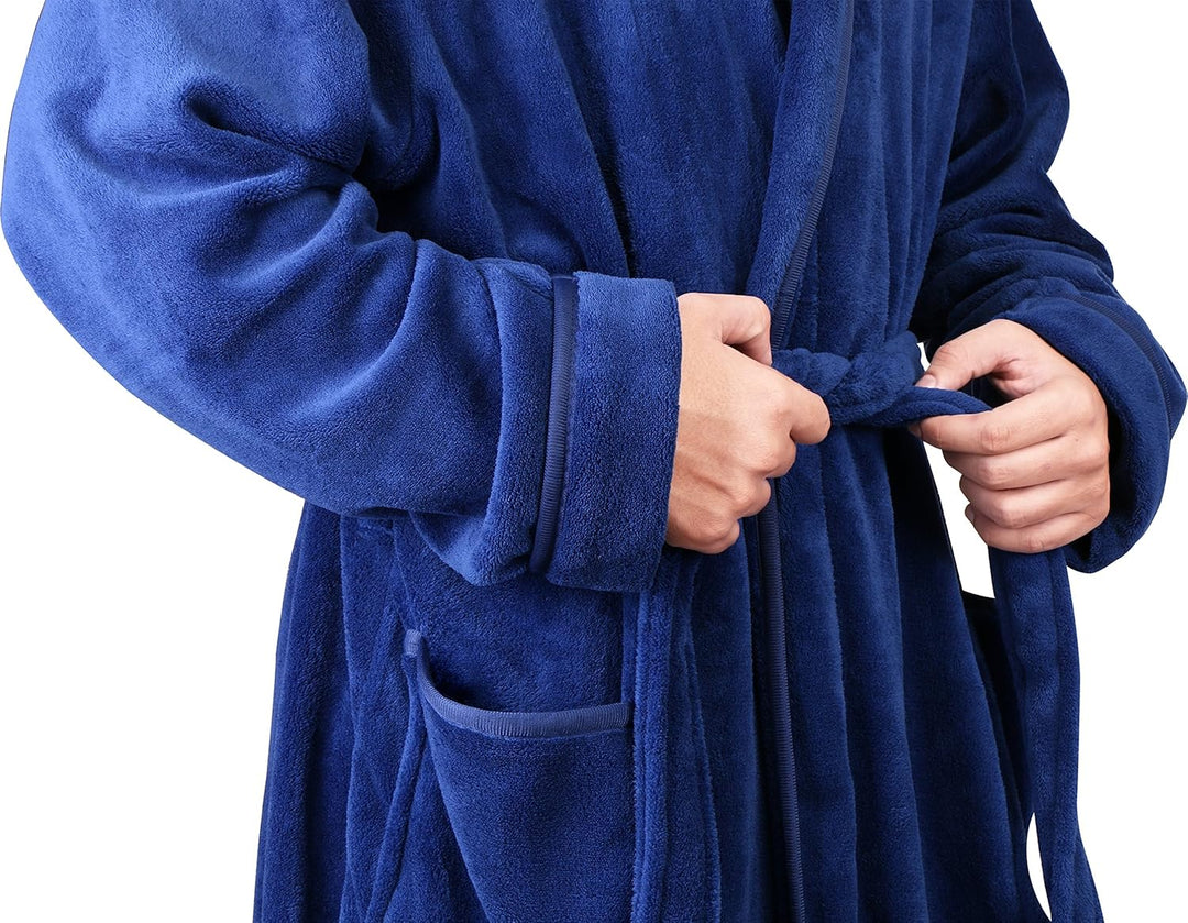 Komfortabel herre fleece badekåbe - Harry