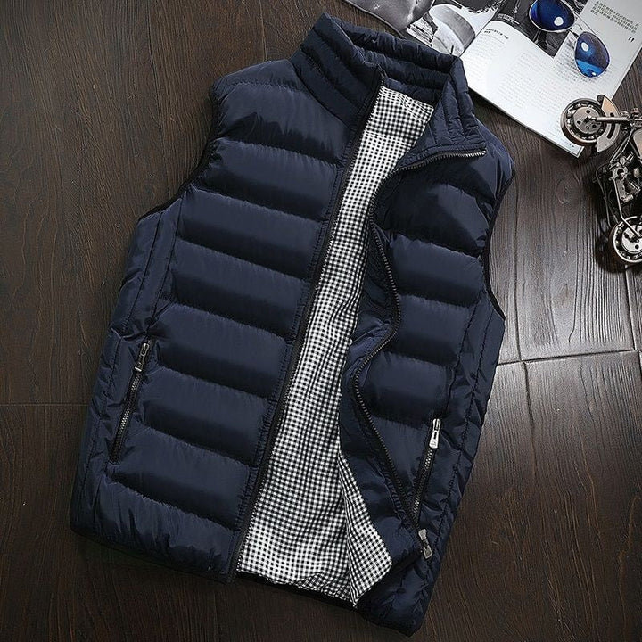 Water-repellent & Lined Men's Vest with Stand-up Collar – Henrik