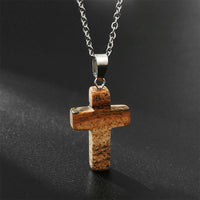 Necklace with Cross made of Natural Gemstones – Seraphina