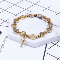 Gold and Silver Colored Christian Cross Bracelet – Solana