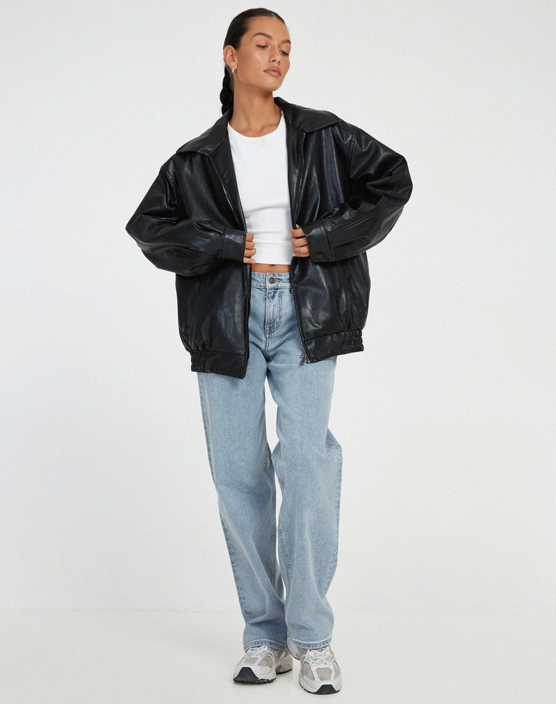 Oversized Los Leren Damesjacke – Yara