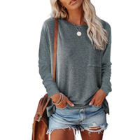 Women's long-sleeve shirt with crew neckline – Jaxony