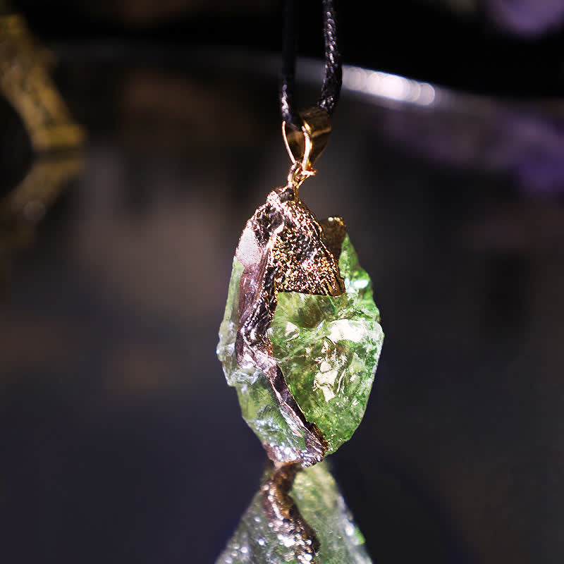 Fine Natural Moldavite Necklace – Lyra