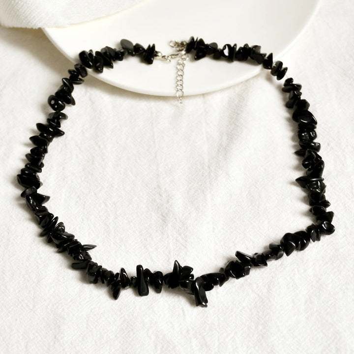 Stylishly Shaped Polished Crystal Necklace - Lina