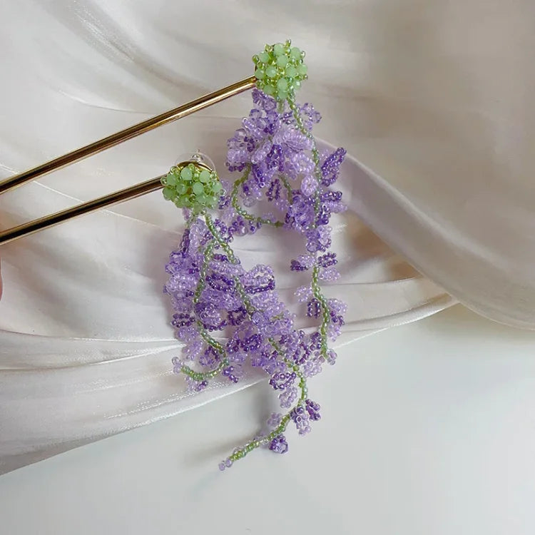 Wisteria kvast-øreringe med skovtema – Aurelia
