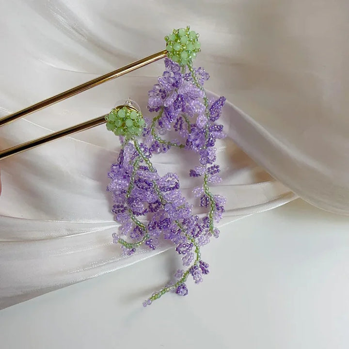 Wisteria kvast-øreringe med skovtema – Aurelia