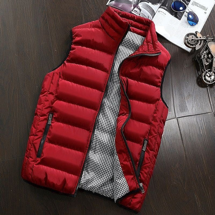 Water-repellent & Lined Men's Vest with Stand-up Collar – Henrik
